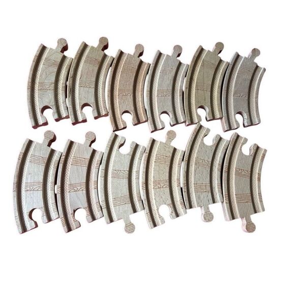 Thomas & Friends Lot Of 12 4” Curved Train Track Pieces - Picture 3 of 5